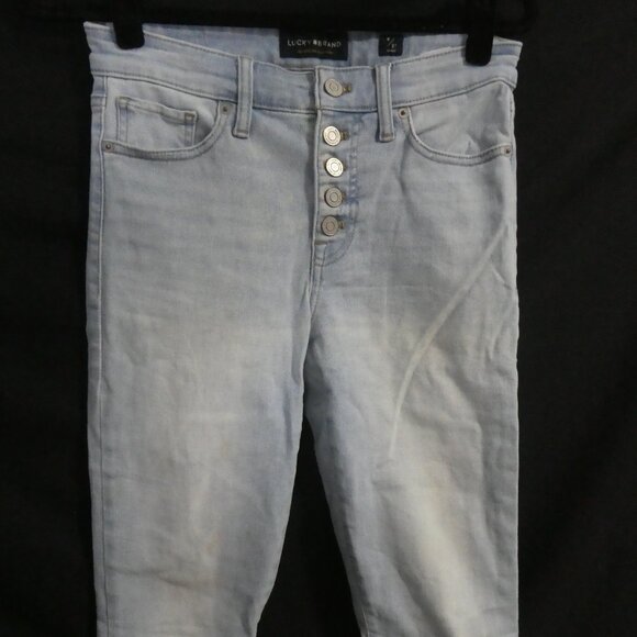 LUCKY BRAND - Ava Skinny | 4/27 ankle | Light Blue Skinny Button Fly Jeans - Picture 6 of 16